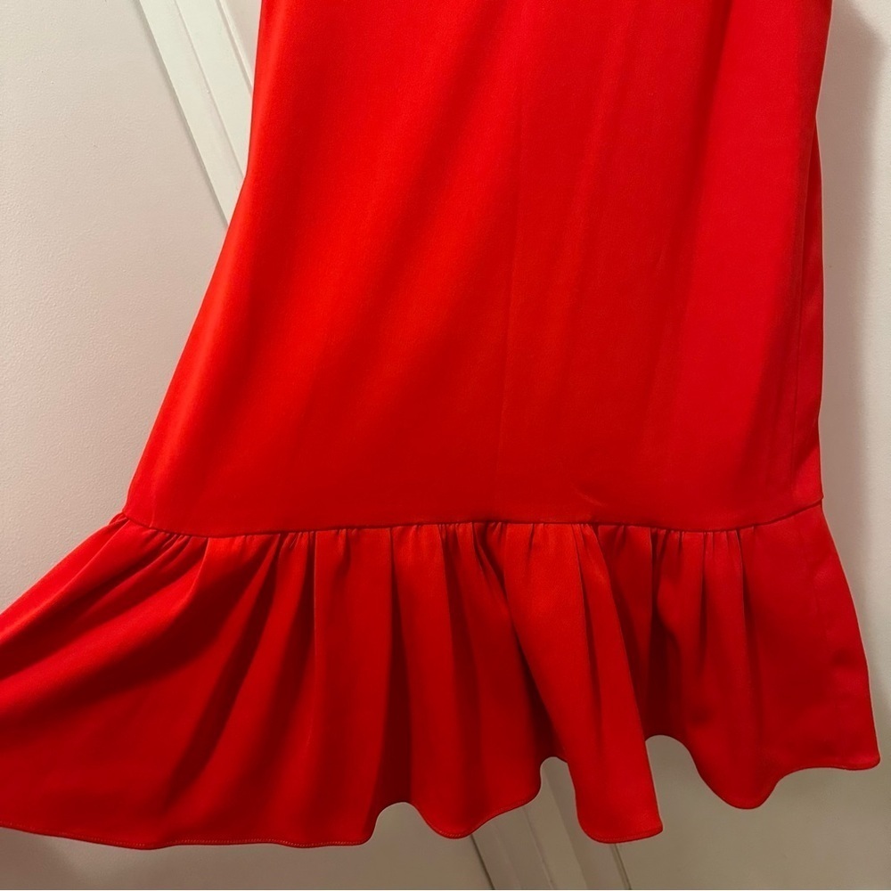 Amanda Uprichard Revolve Carrie Mini Dress Apple Red Sleeveless Ruffle Hem S - Picture 3 of 10